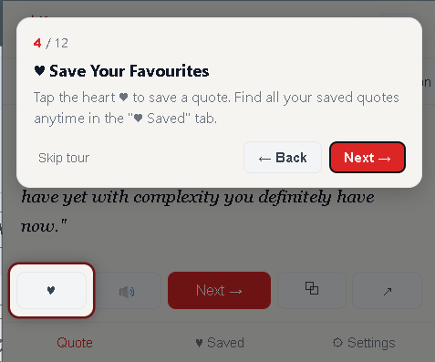 Tour step 4 – Save favorites